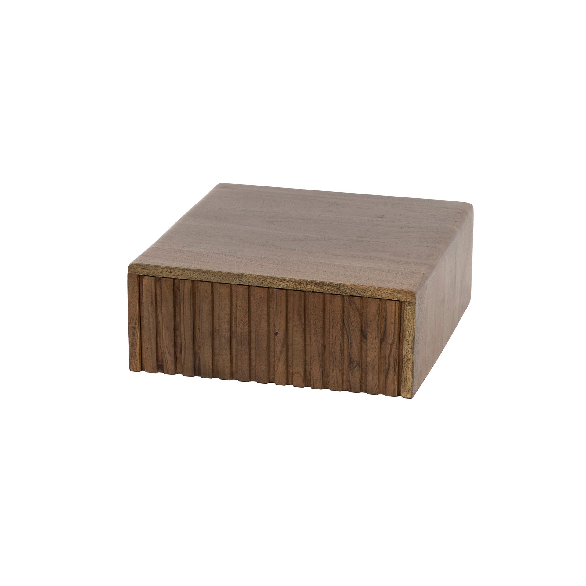 Nachttisch – 2-er pack – 35×35×14 cm – Massiv Akazie braun | Modell N0144