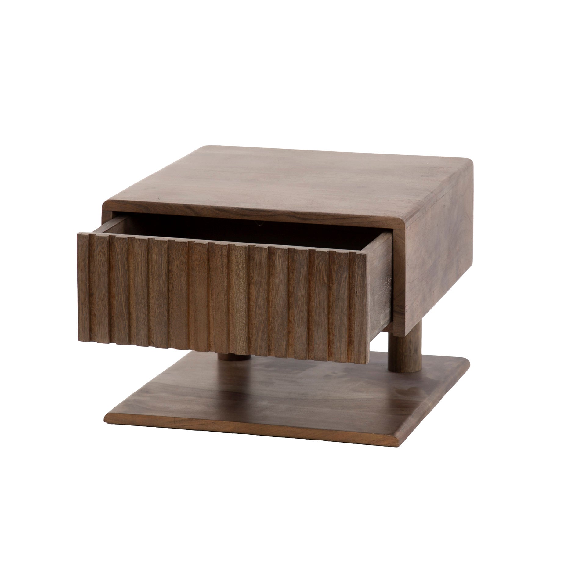 Nachttisch – 35×35×27 cm – Massiv Akazie braun | Modell N0146