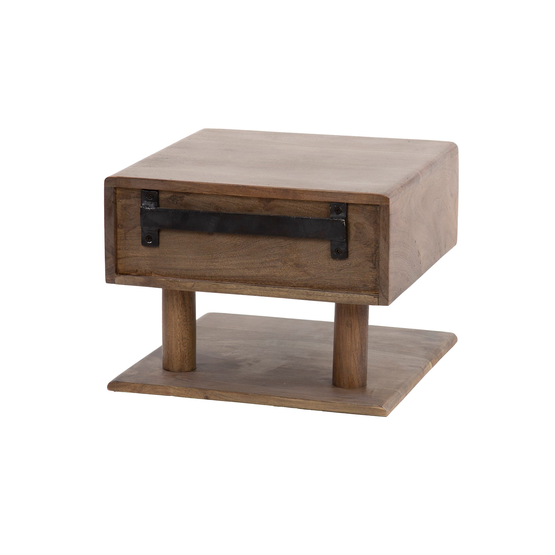 Nachttisch – 35×35×27 cm – Massiv Akazie braun | Modell N0146