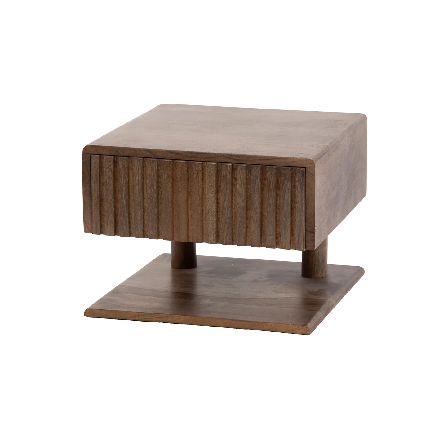 Nachttisch – 35×35×27 cm – Massiv Akazie braun | Modell N0146