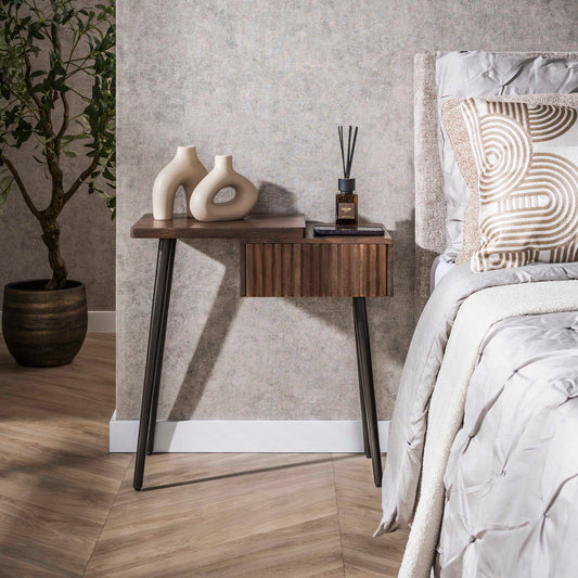 Nachttisch – 60×30×61 cm – Massiv Akazie braun | Modell N0148