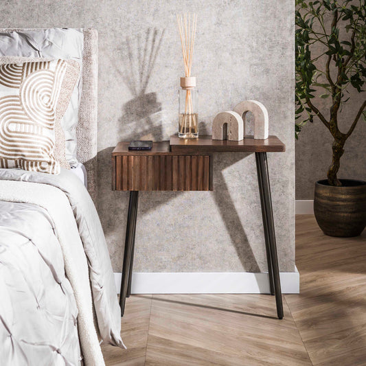 Nachttisch – 60×30×60 cm – Massiv Akazie braun | Modell N0149