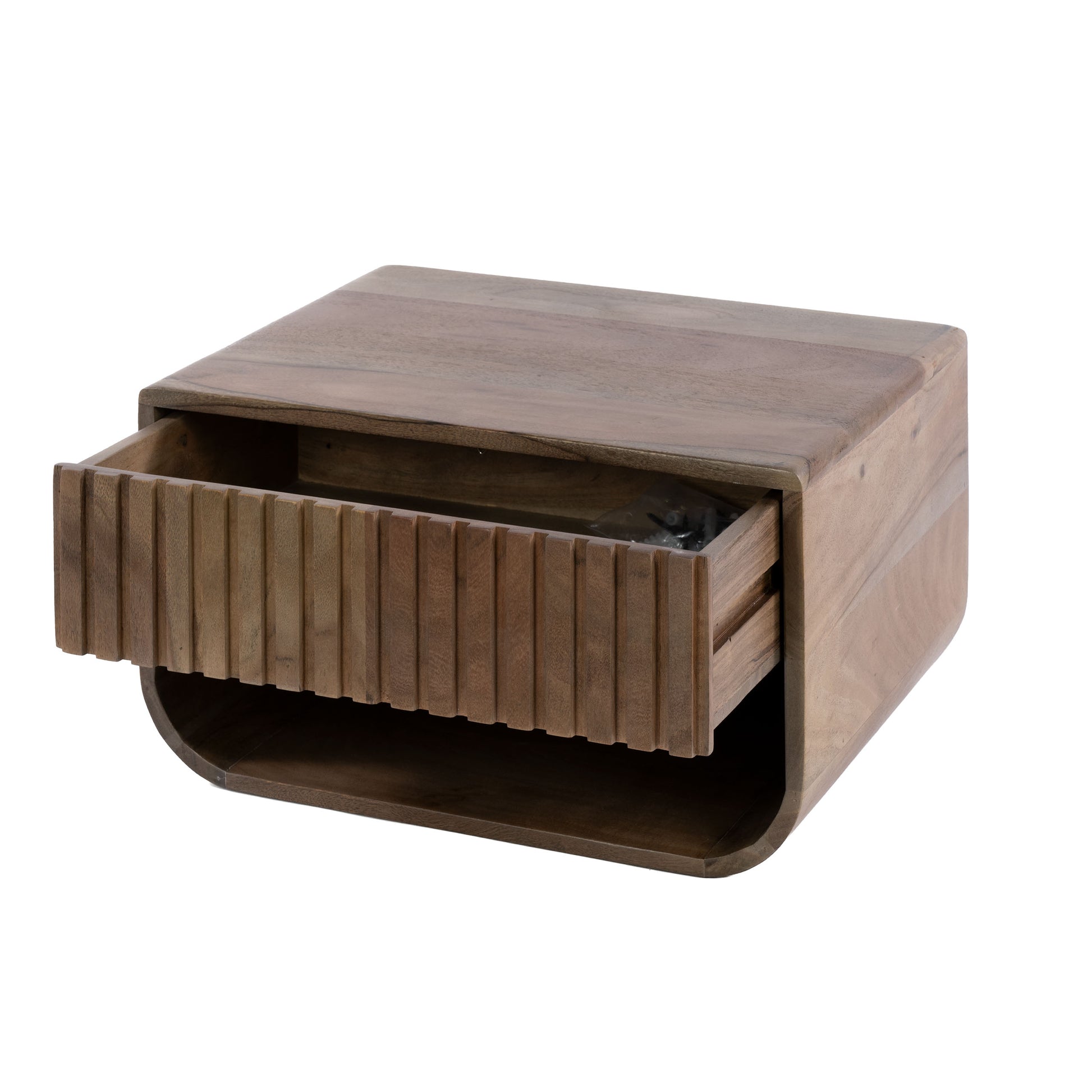 Nachttisch – 45×35×25 cm – Massiv Akazie braun | Modell N0150