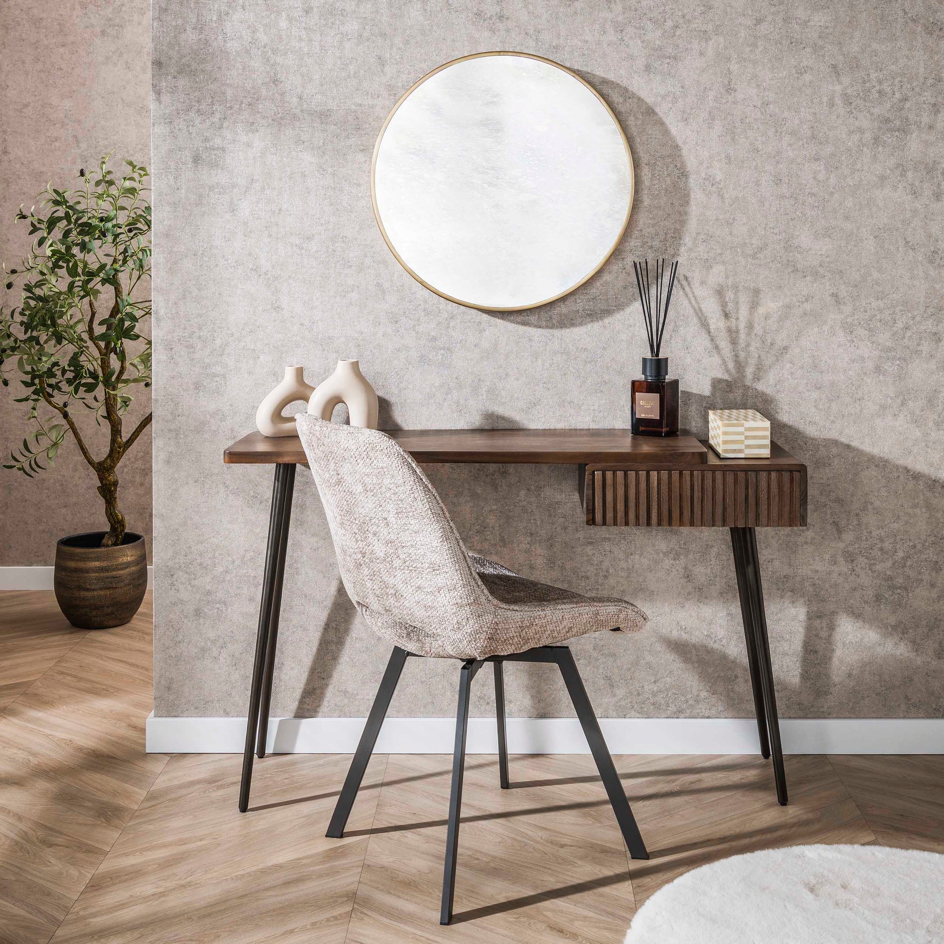 Schminktisch – 120×35×76 cm – Massiv Akazie braun | Modell N0152