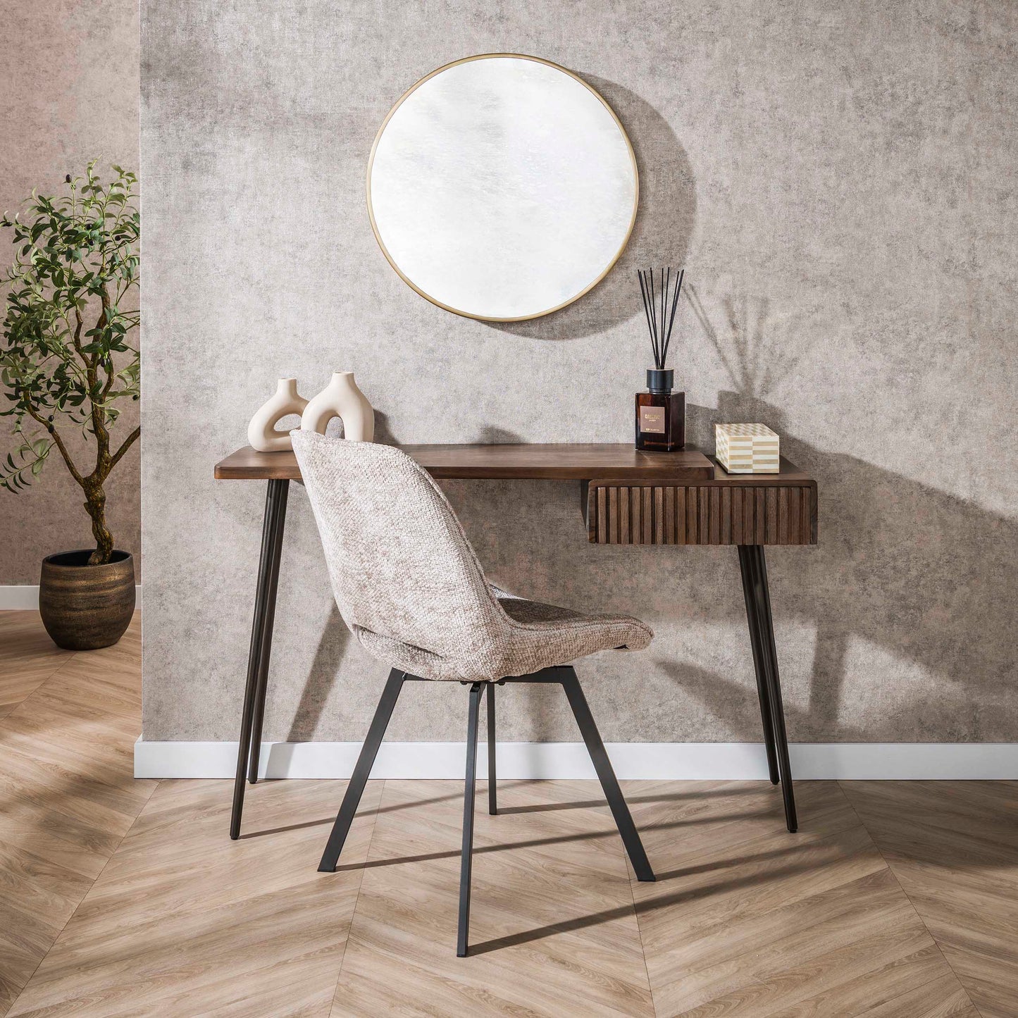Schminktisch – 120×35×76 cm – Massiv Akazie braun | Modell N0152