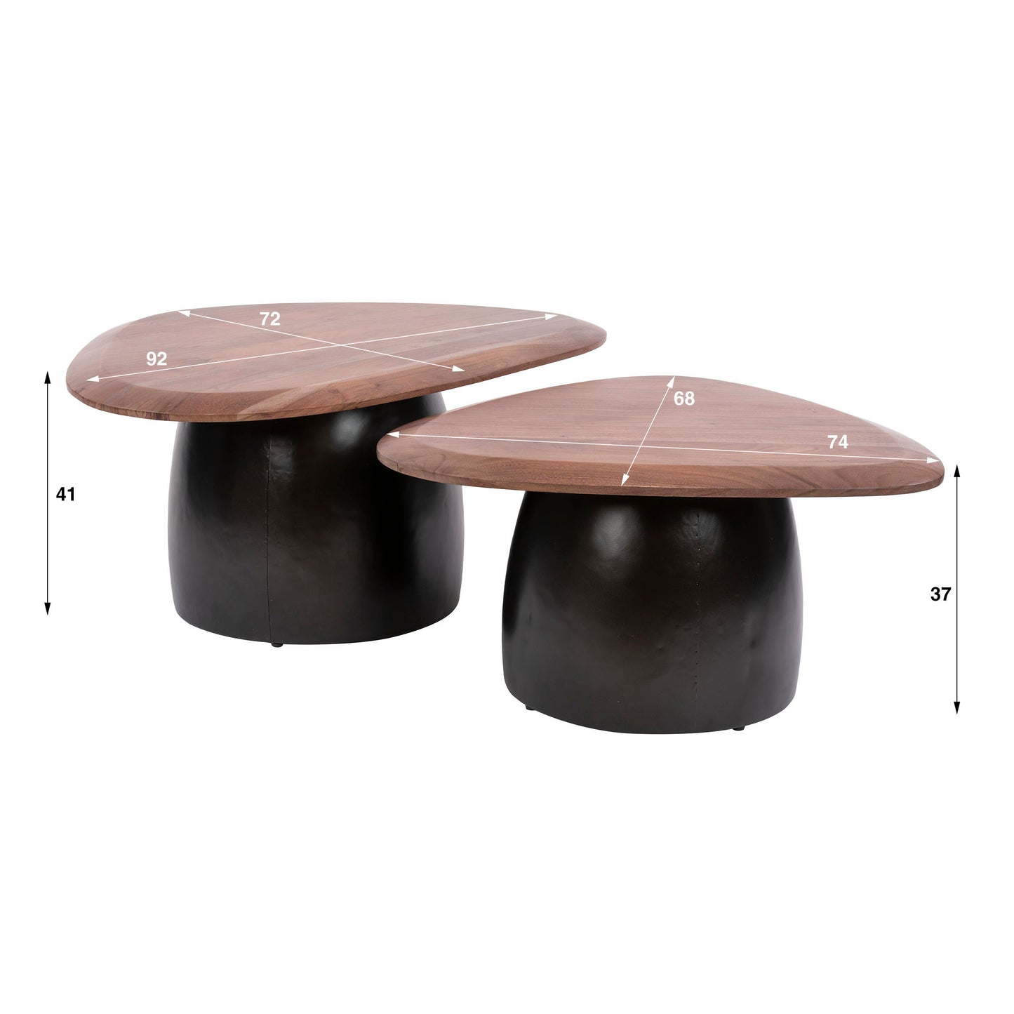 Couchtisch – 92×72×41 cm – Massiv Akazie braun | Modell N0153