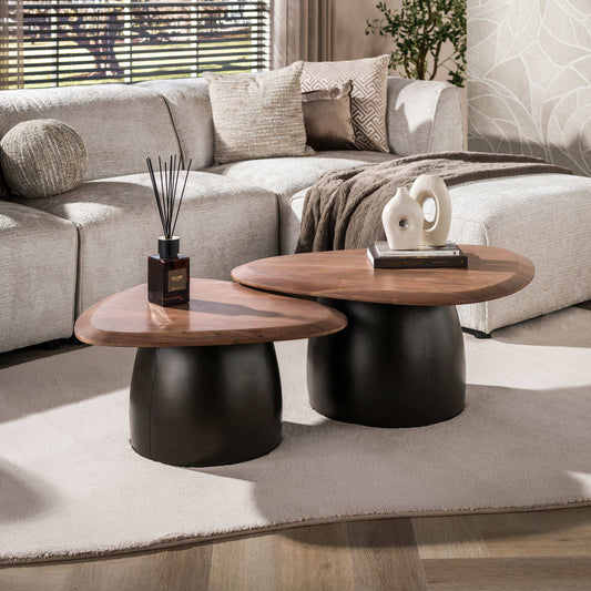 Couchtisch – 92×72×41 cm – Massiv Akazie braun | Modell N0153