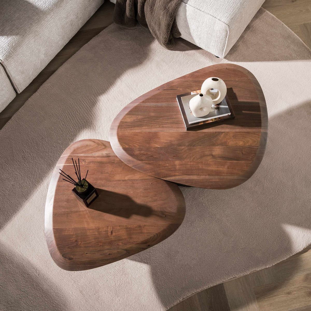 Couchtisch – 92×72×41 cm – Massiv Akazie braun | Modell N0153