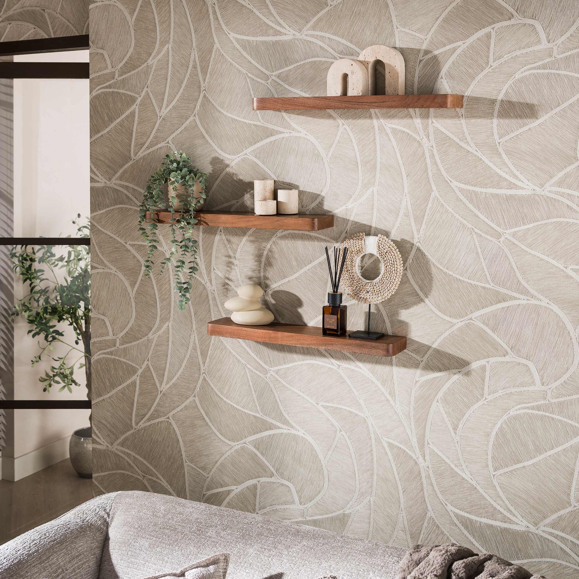 Wandregal – 60×12×4 cm – Massiv Akazie braun | Modell N0154