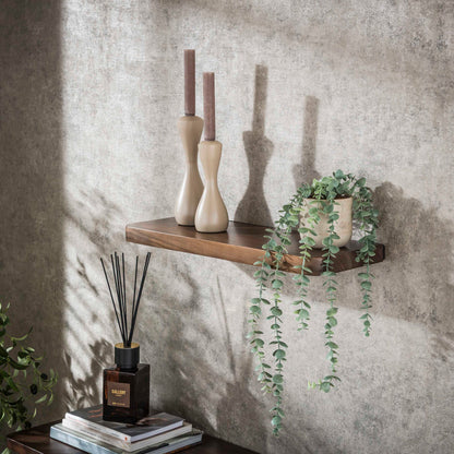 Wandregal – 60×20×4 cm – Massiv Akazie braun | Modell N0155