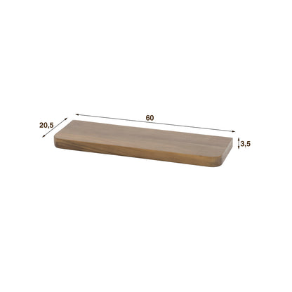 Wandregal – 60×20×4 cm – Massiv Akazie braun | Modell N0155