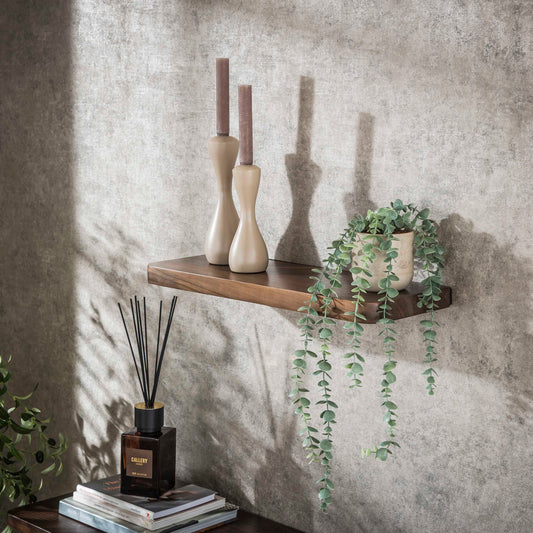 Wandregal – 60×20×4 cm – Massiv Akazie braun | Modell N0155