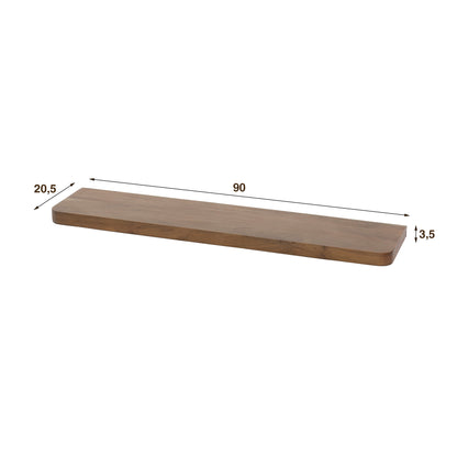 Wandregal – 90×20×4 cm – Massiv Akazie braun | Modell N0156
