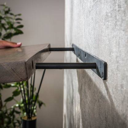 Wandregal – 90×20×4 cm – Massiv Akazie braun | Modell N0156