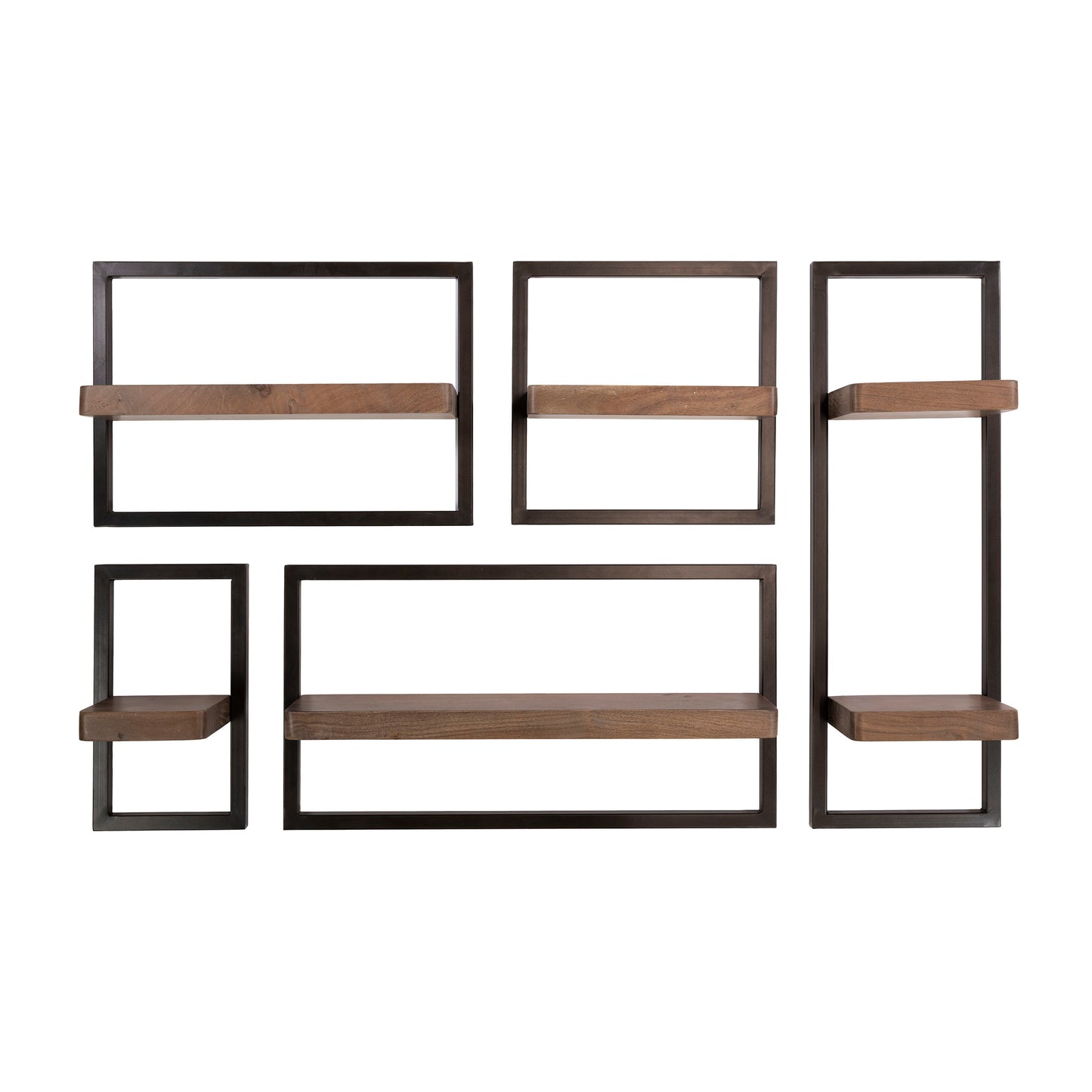 Wandregal – 120×15×75 cm – Massiv Akazie braun | Modell N0158