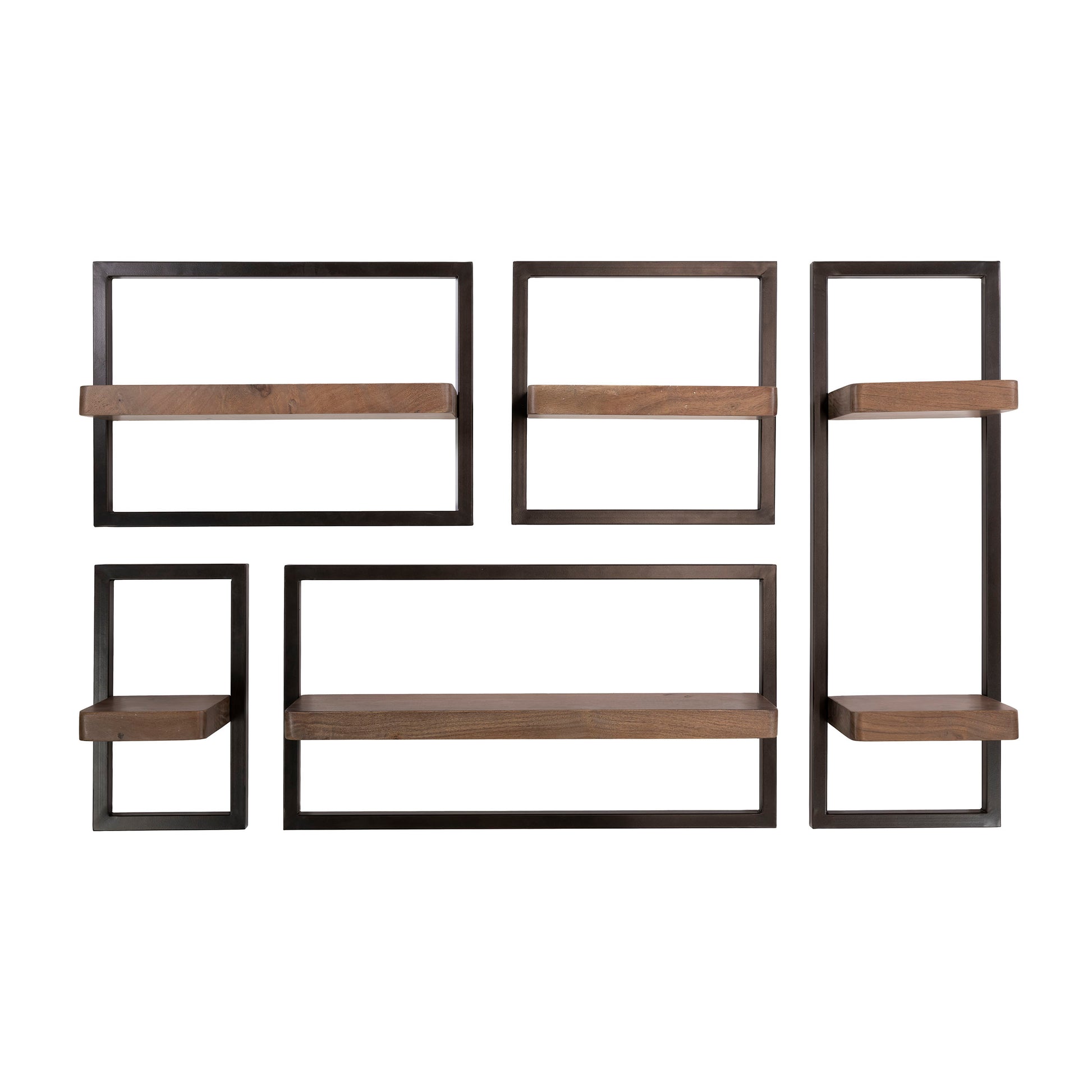 Wandregal – 120×15×75 cm – Massiv Akazie braun | Modell N0158