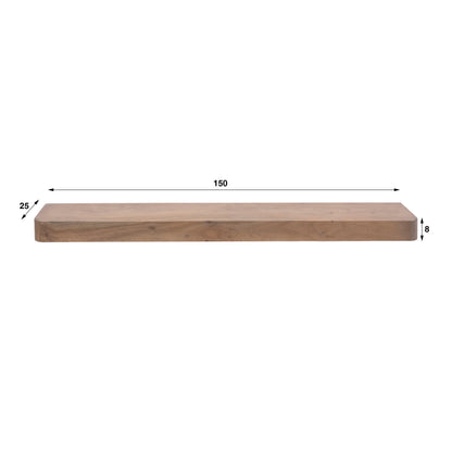 Wandregal – 150×25×8 cm – Massiv Akazie braun | Modell N0160