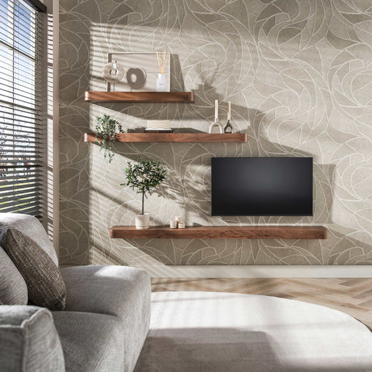 Wandregal – 150×25×8 cm – Massiv Akazie braun | Modell N0160