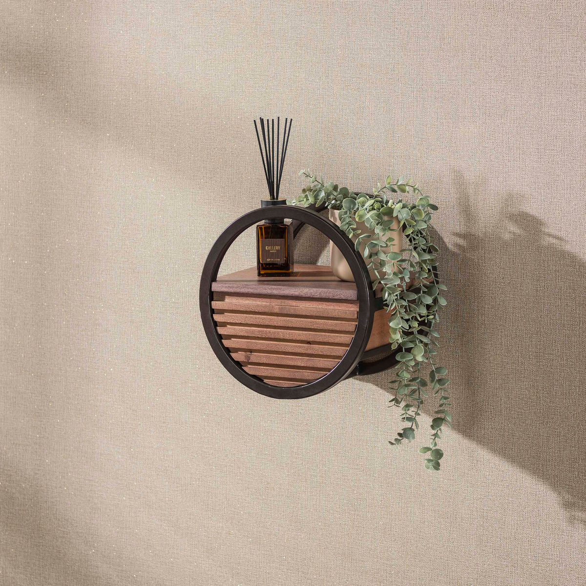 Wandregal – 30×25×30 cm – Massiv Akazie braun | Modell N0164