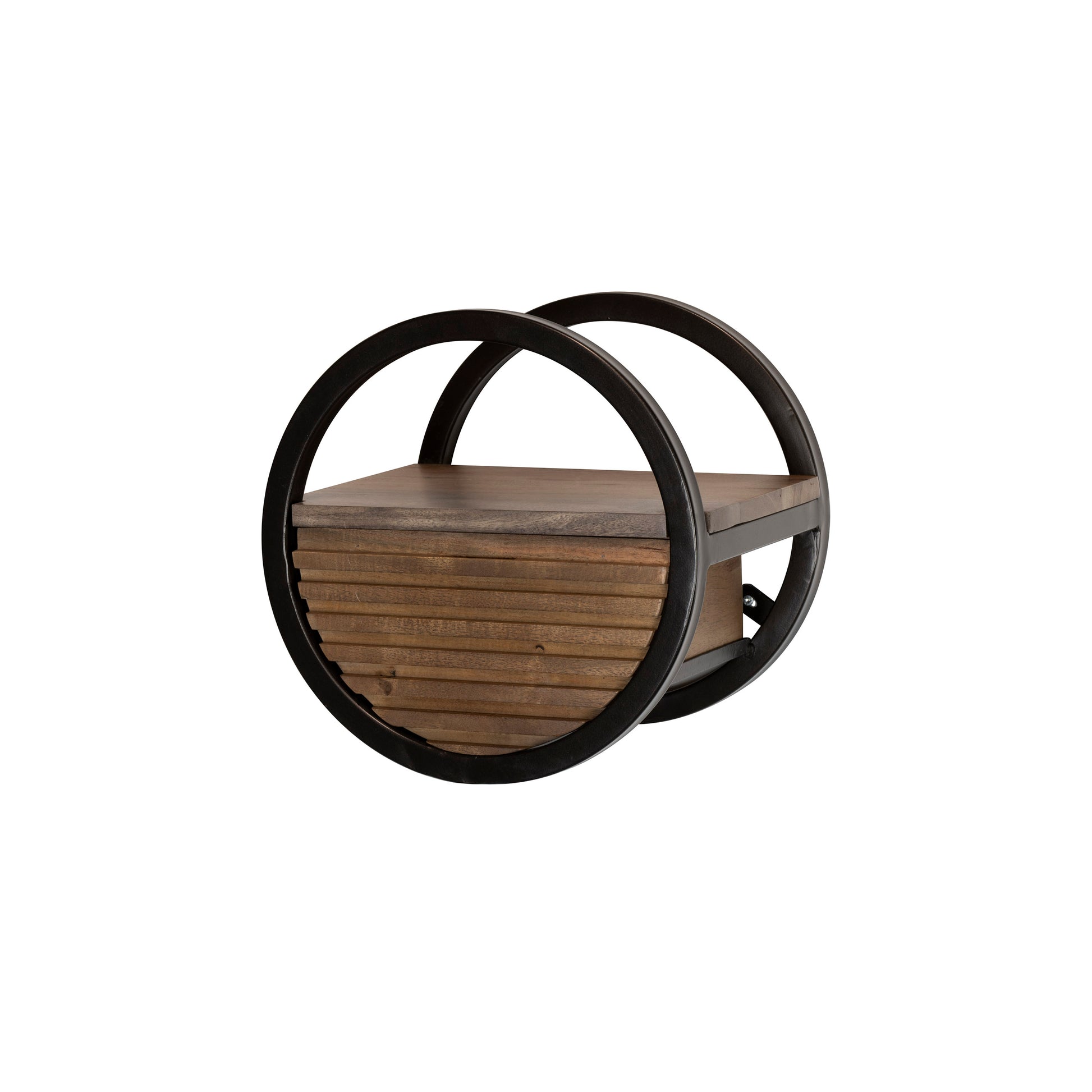 Wandregal – 30×25×30 cm – Massiv Akazie braun | Modell N0164
