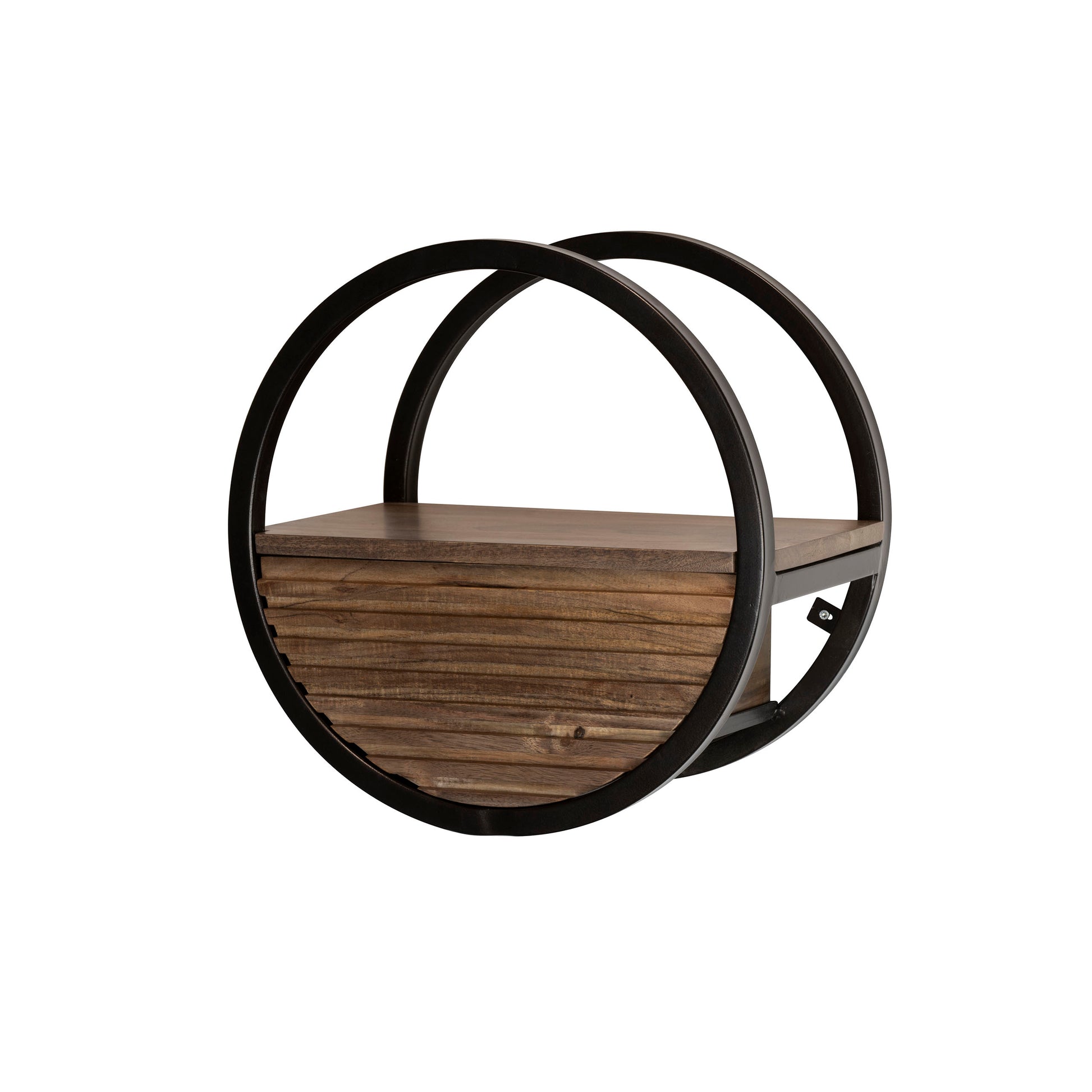 Wandregal – 40×25×40 cm – Massiv Akazie braun | Modell N0165