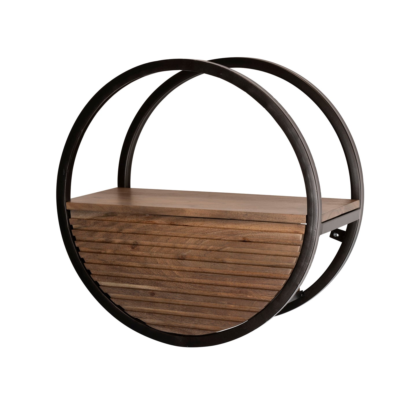 Wandregal – 50×25×50 cm – Massiv Akazie braun | Modell N0166