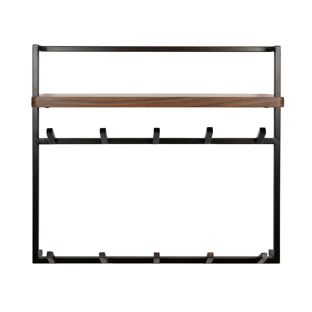 Garderobe – 5 haken – 85×25×75 cm – Massiv Akazie braun | Modell N0168