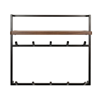 Garderobe – 5 haken – 85×25×75 cm – Massiv Akazie braun | Modell N0168