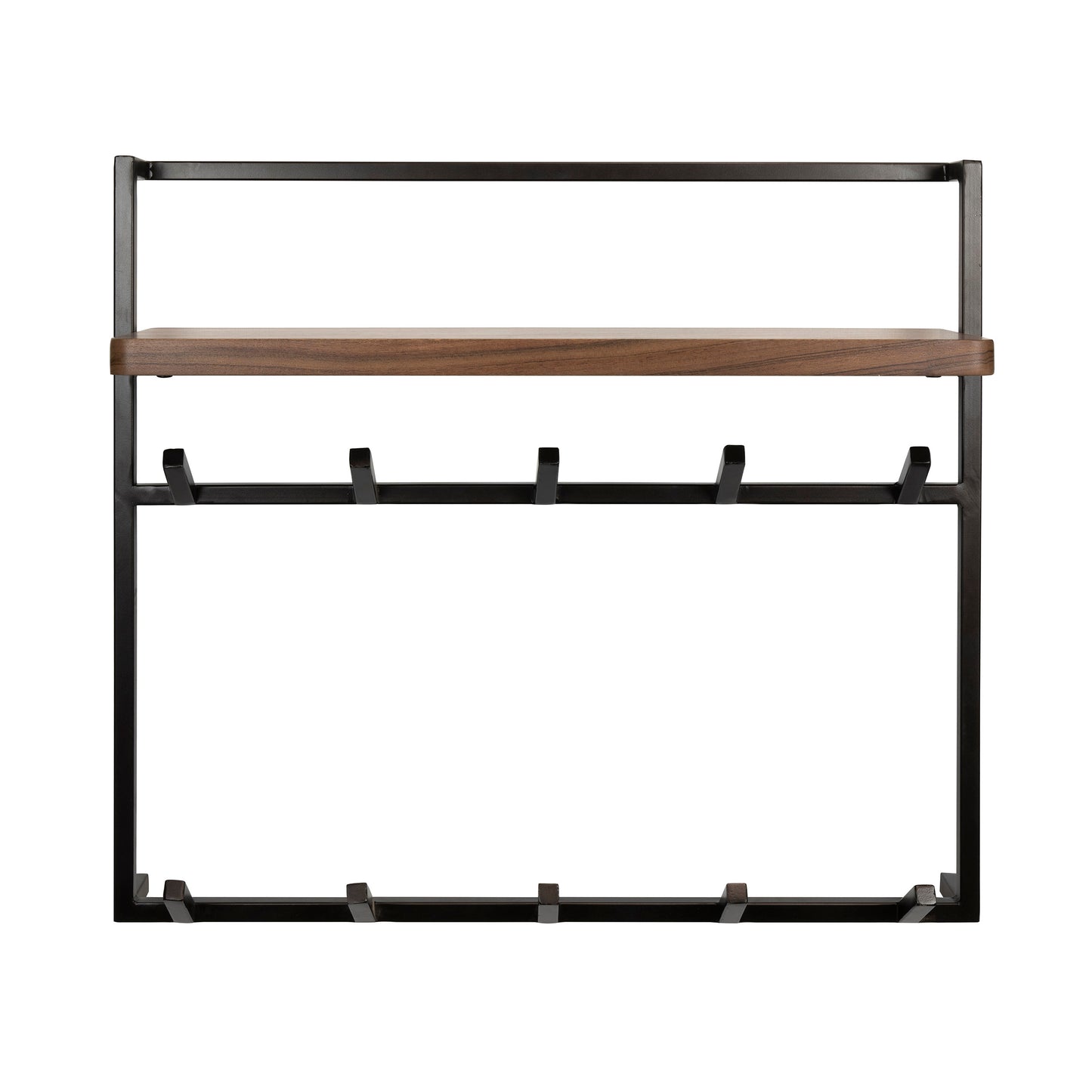 Garderobe – 5 haken – 85×25×75 cm – Massiv Akazie braun | Modell N0168