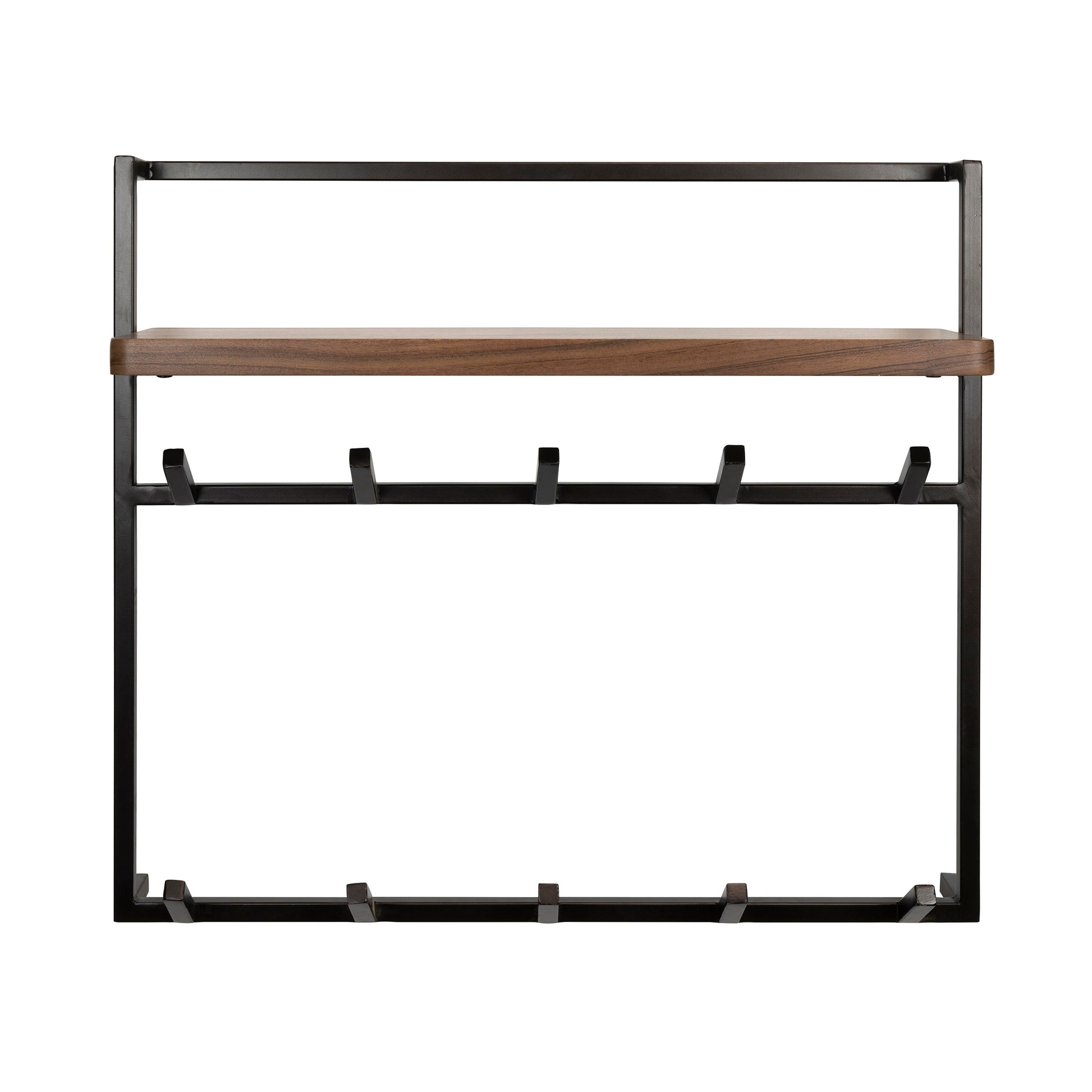 Garderobe – 5 haken – 85×25×75 cm – Massiv Akazie braun | Modell N0168