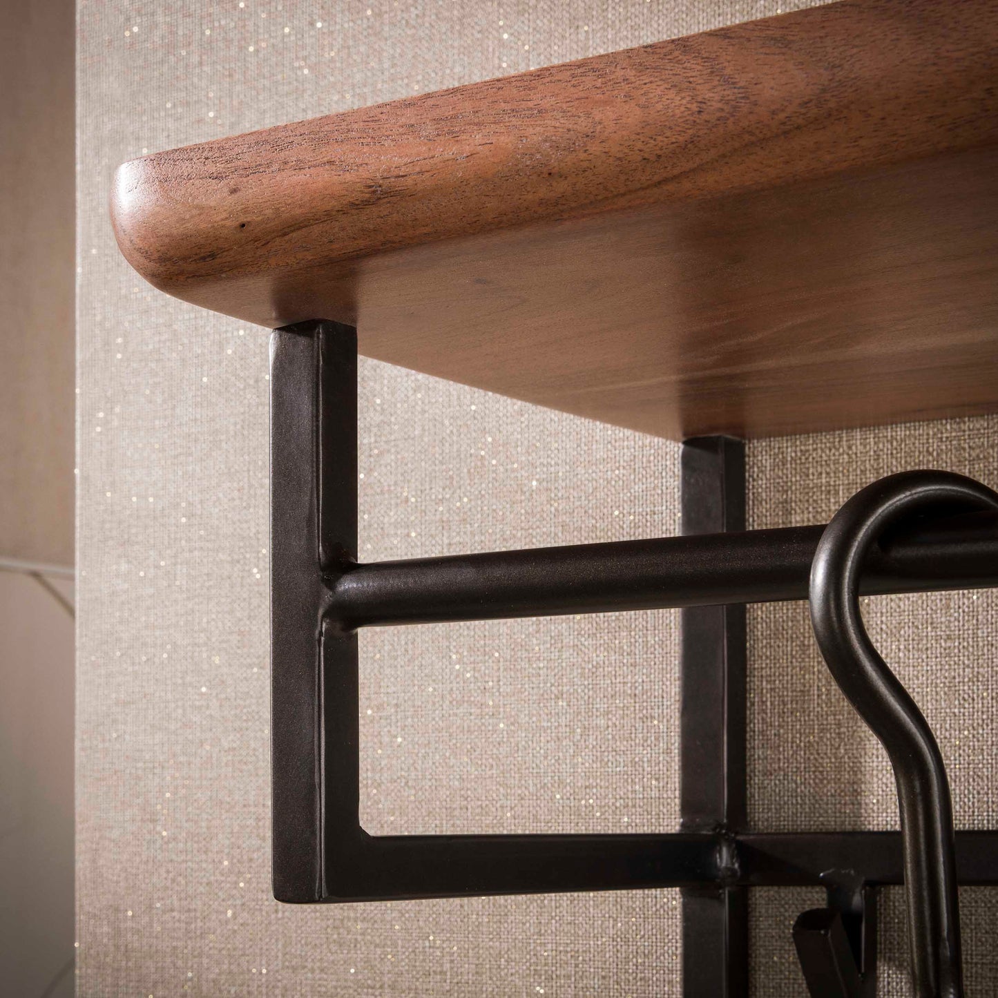 Garderobe – 12 haken 2 haken – 100×33×80 cm – Massiv Akazie braun | Modell N0170