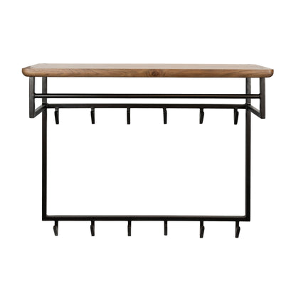 Garderobe – 12 haken 2 haken – 100×33×80 cm – Massiv Akazie braun | Modell N0170