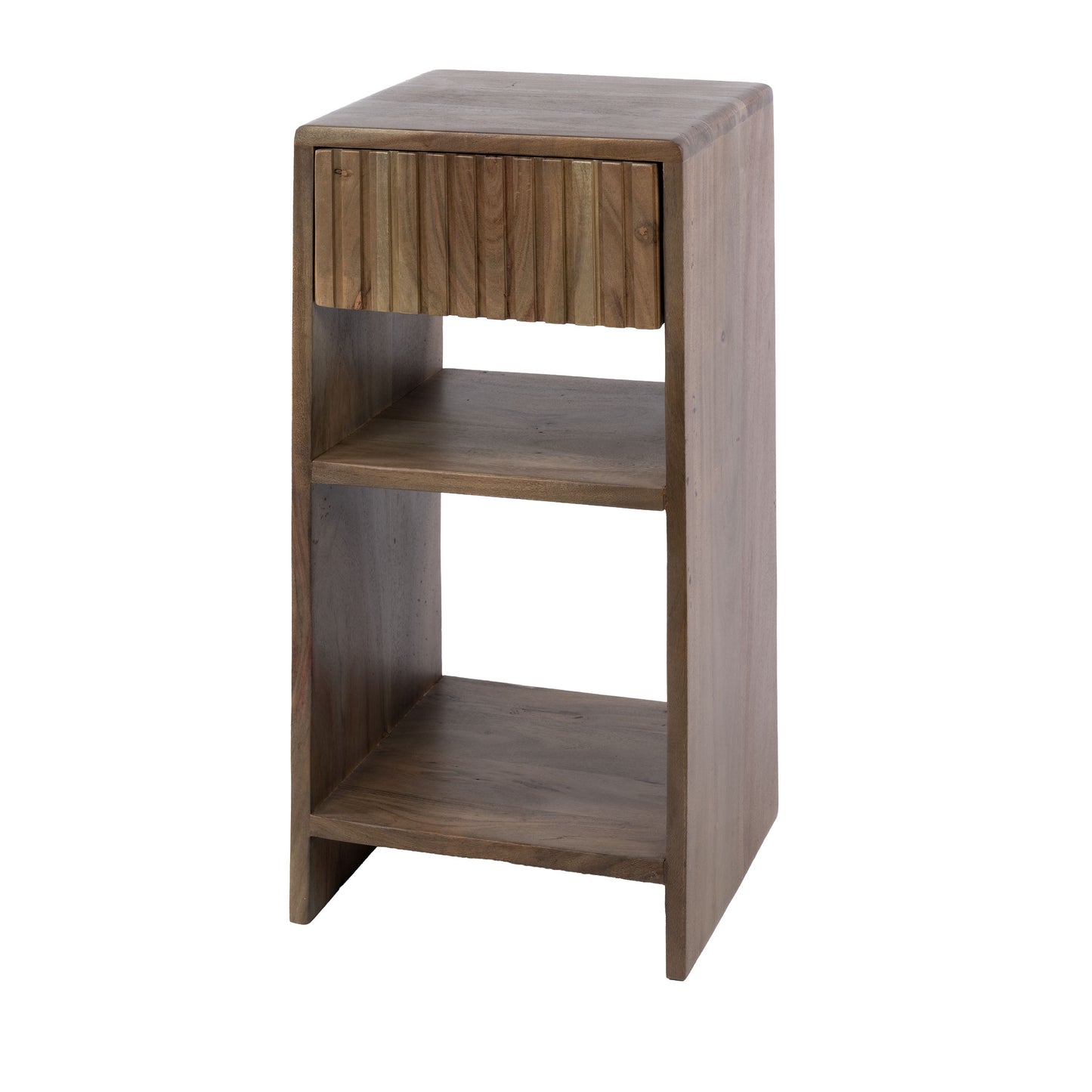 Nachttisch – 30×30×60 cm – Massiv Akazie braun | Modell N0173