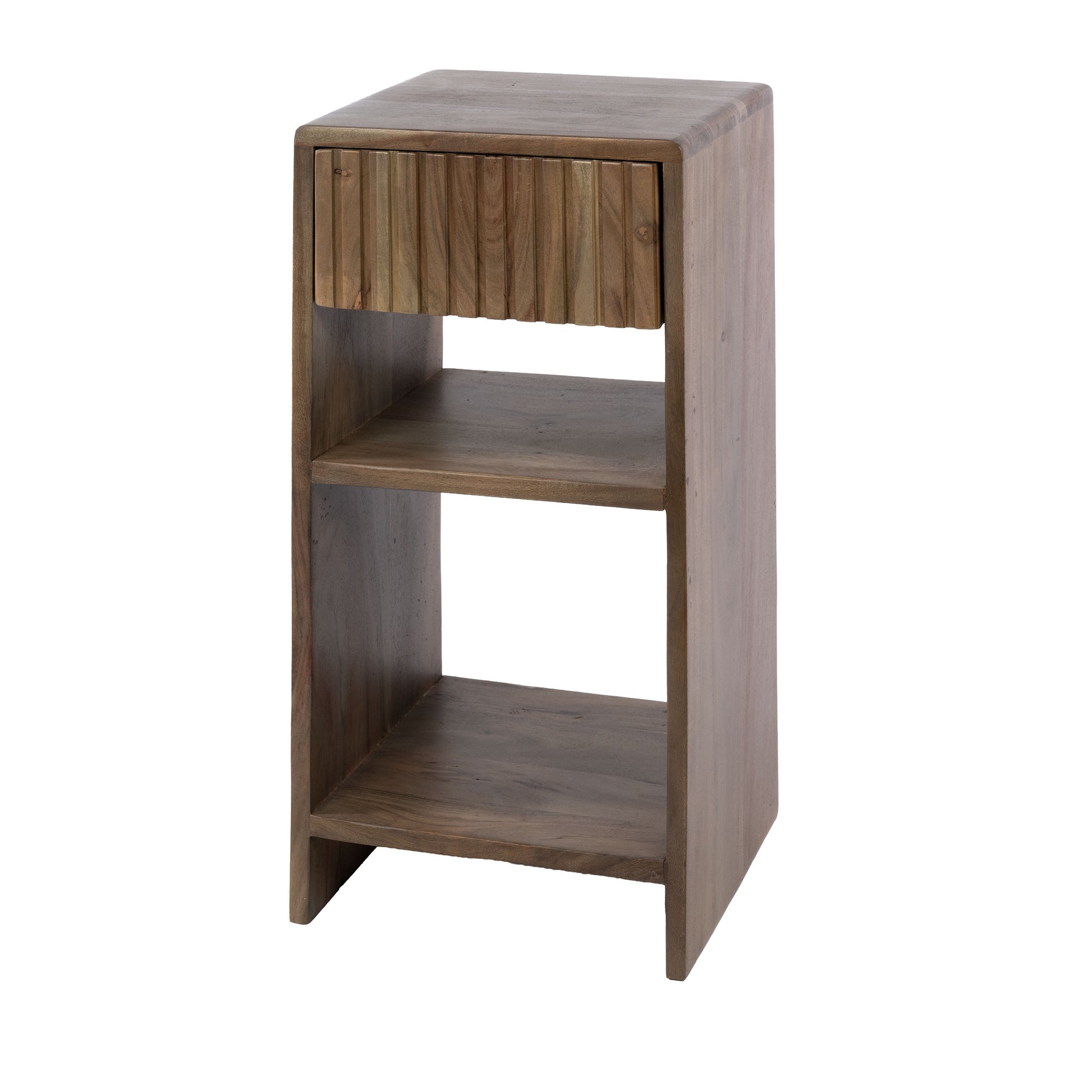 Nachttisch – 30×30×60 cm – Massiv Akazie braun | Modell N0173
