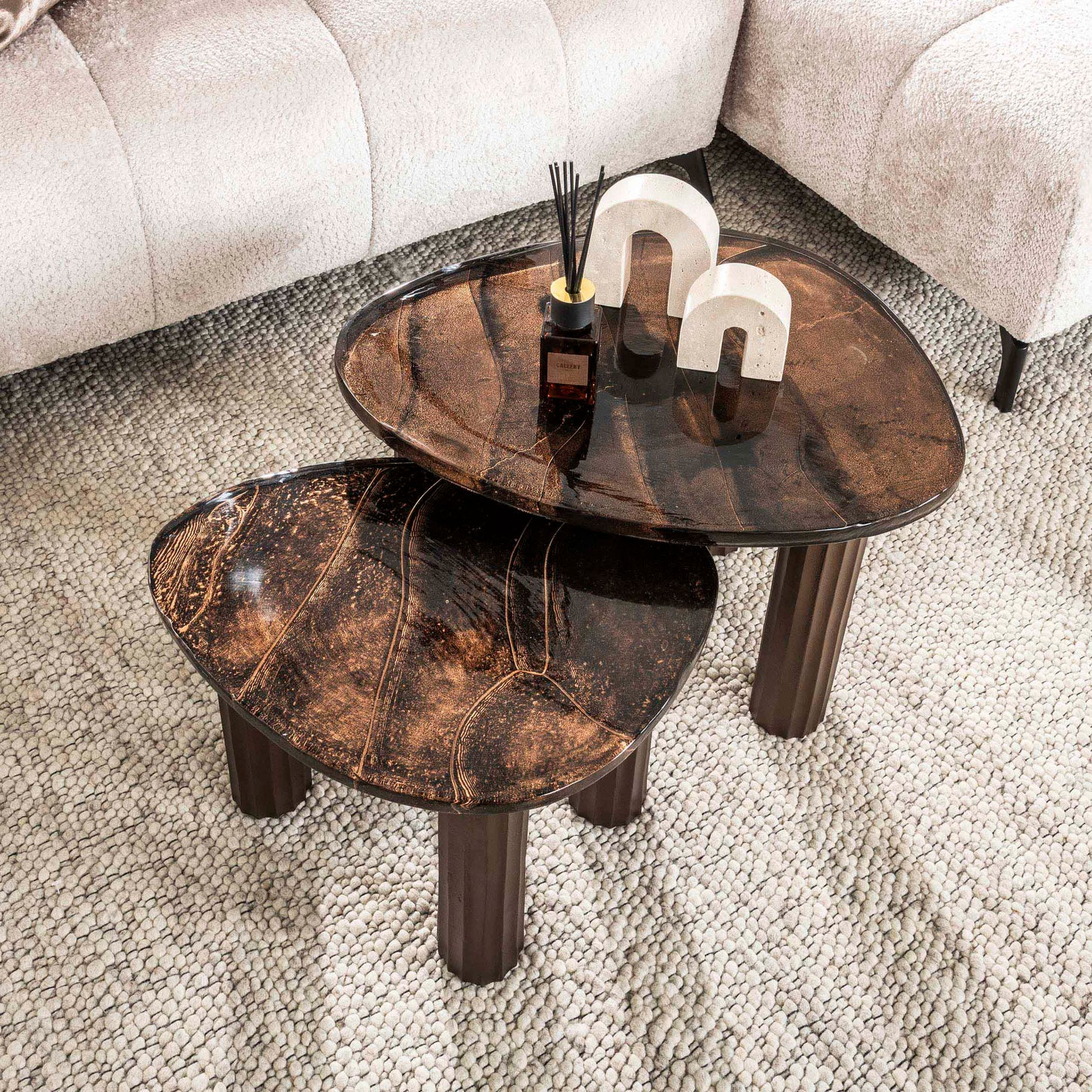 Couchtisch – 51×37×35 cm – Antikkupfer | Modell N0177