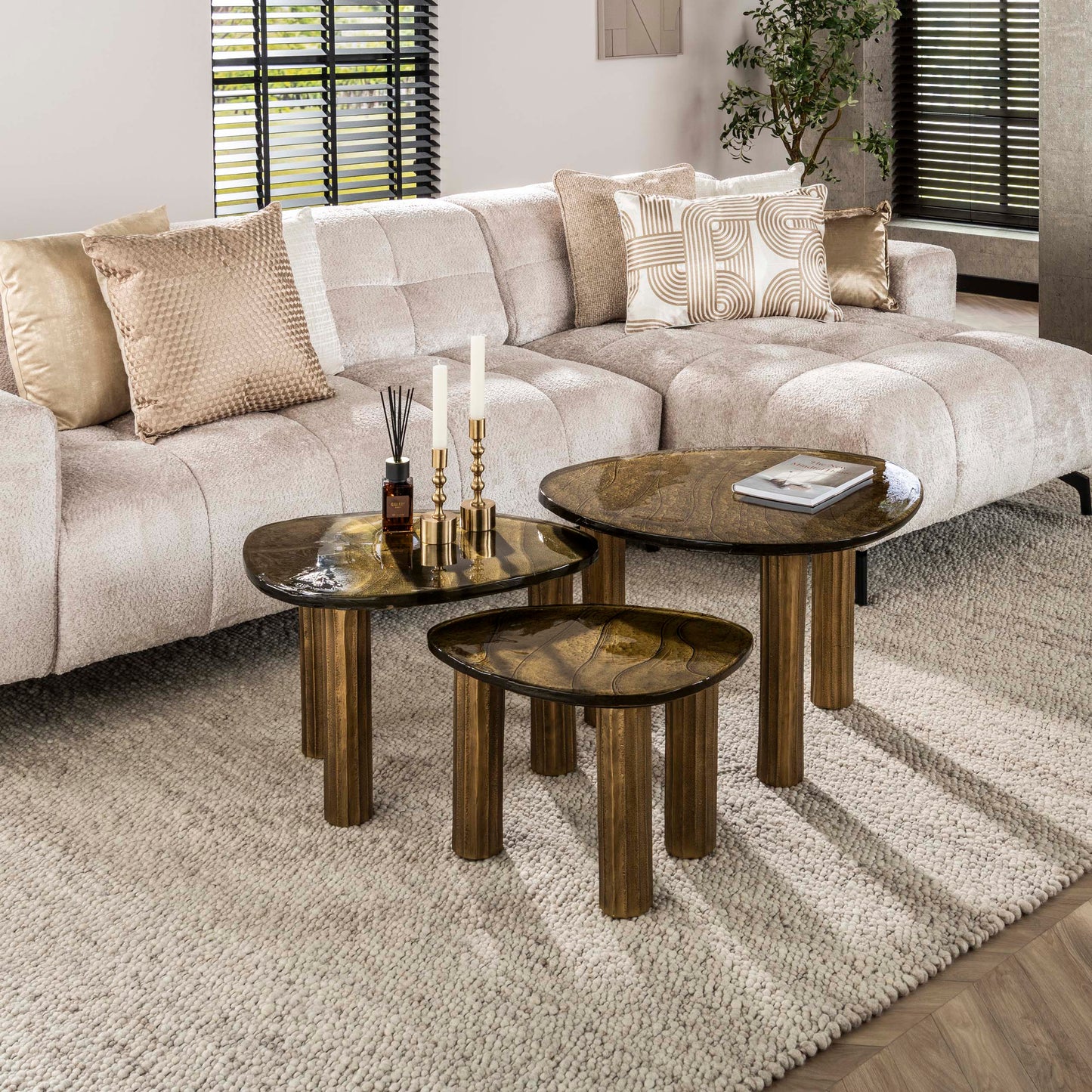 Couchtisch – 51×37×35 cm – Antikkupfer | Modell N0177