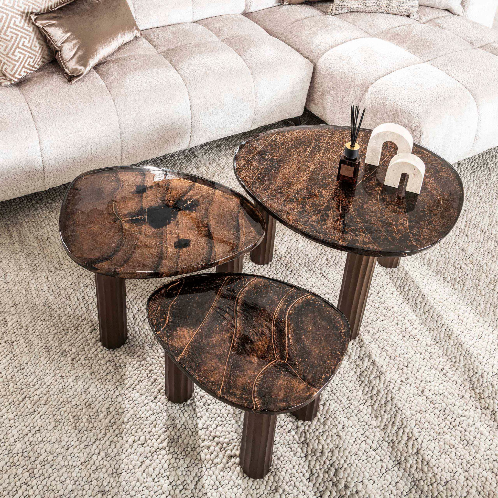 Couchtisch – 70×59×45 cm – Antikkupfer | Modell N0179