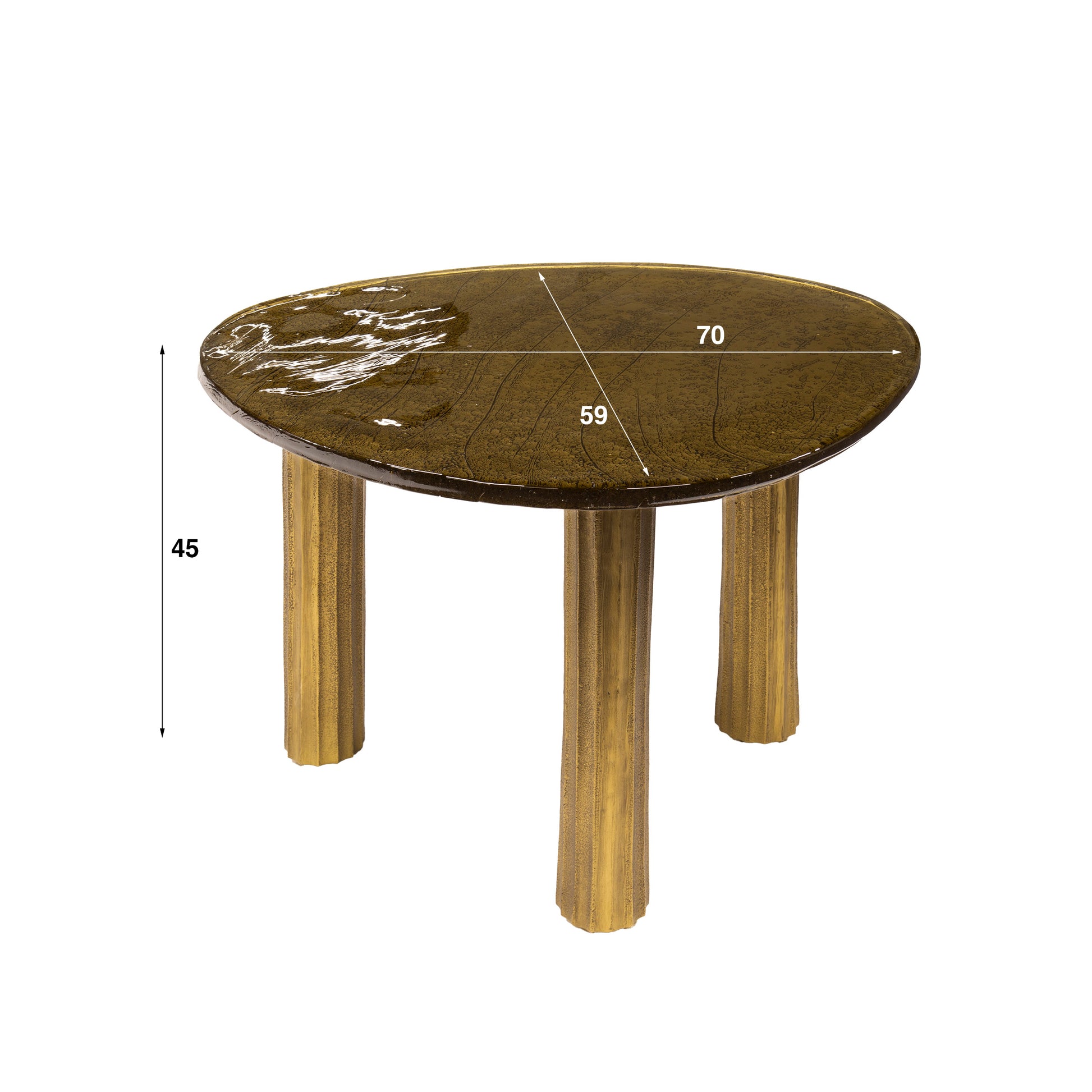 Couchtisch – 70×59×45 cm – Antikkupfer | Modell N0179