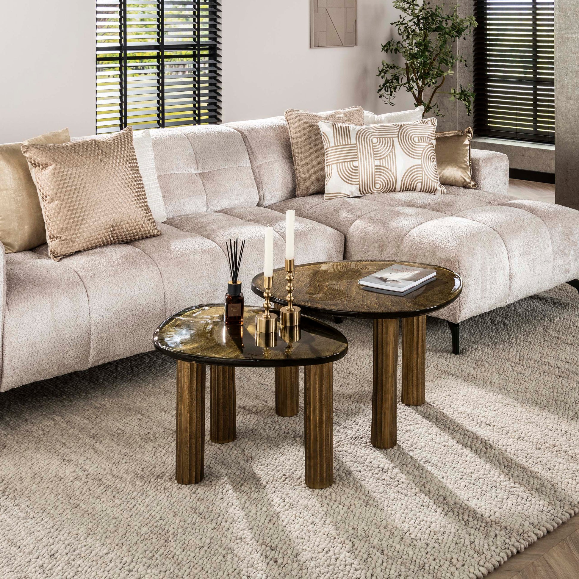 Couchtisch – 70×59×45 cm – Antikkupfer | Modell N0179