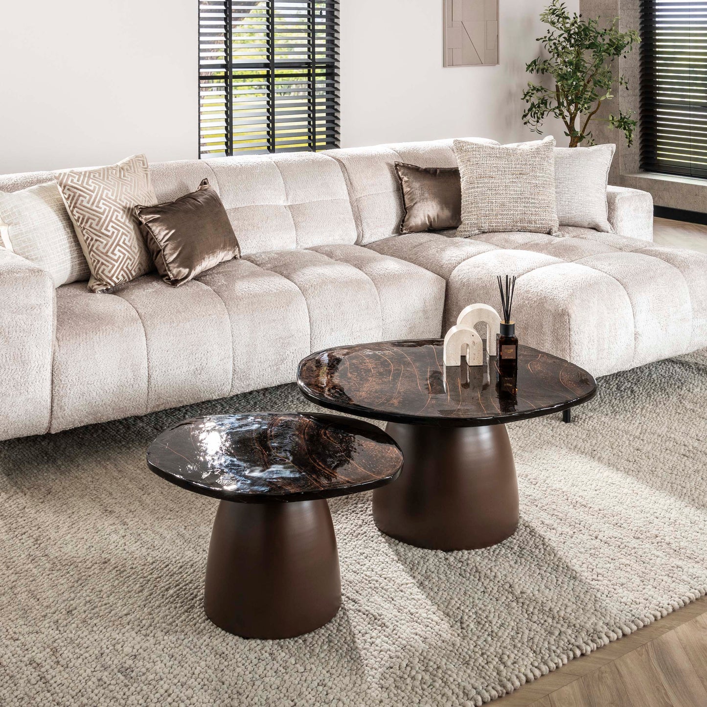 Couchtisch – 80×70×40 cm – Antikkupfer | Modell N0180