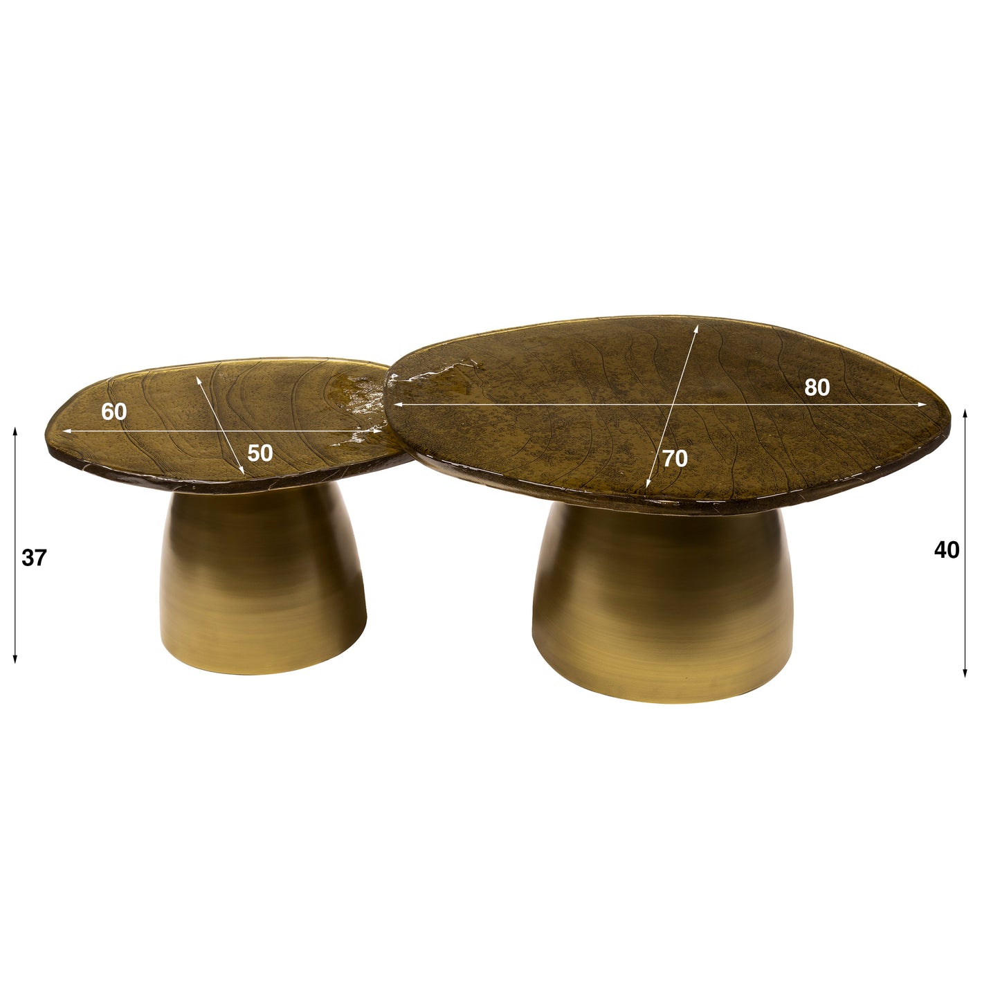 Couchtisch – 80×70×40 cm – Antikkupfer | Modell N0180