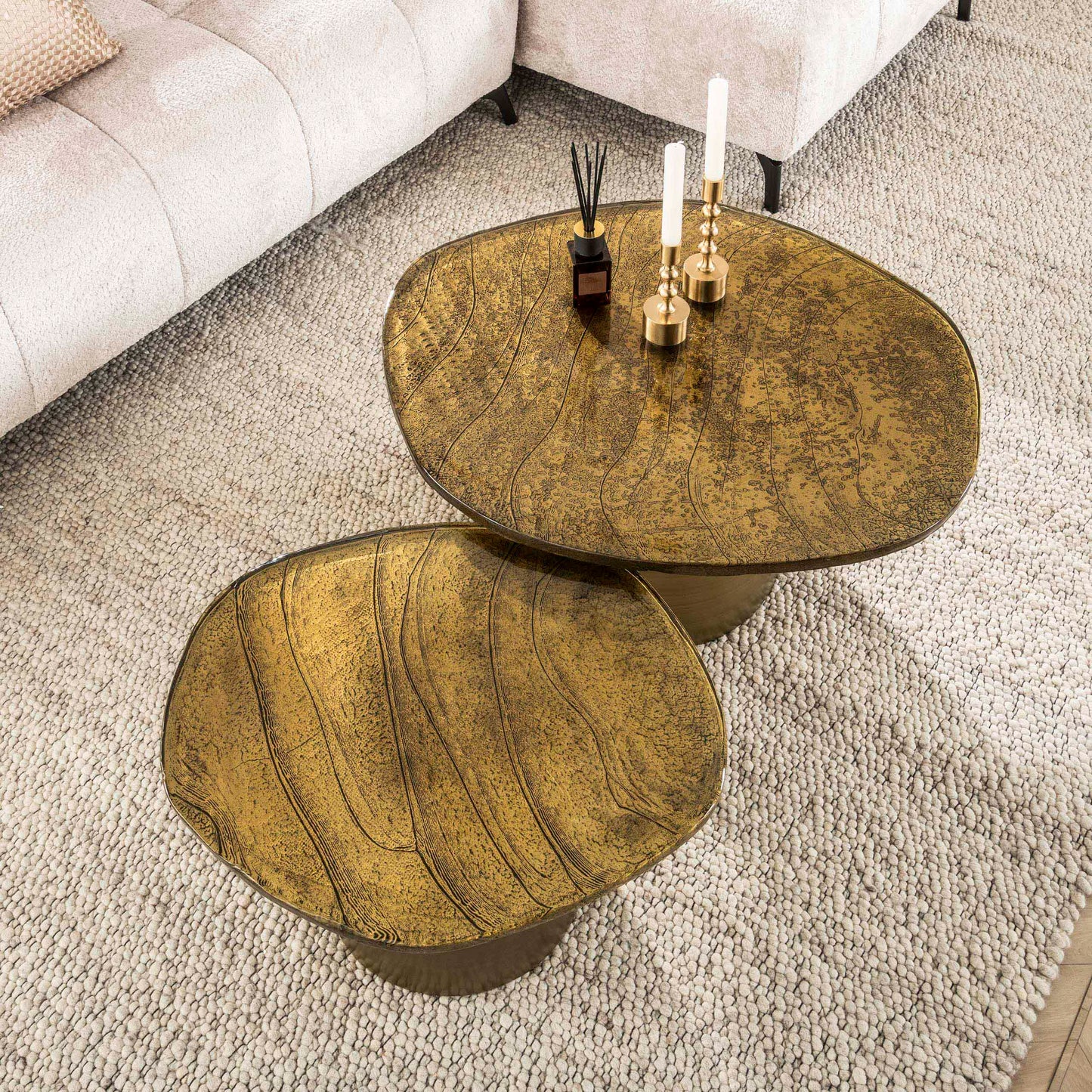 Couchtisch – 80×70×40 cm – Antikkupfer | Modell N0180
