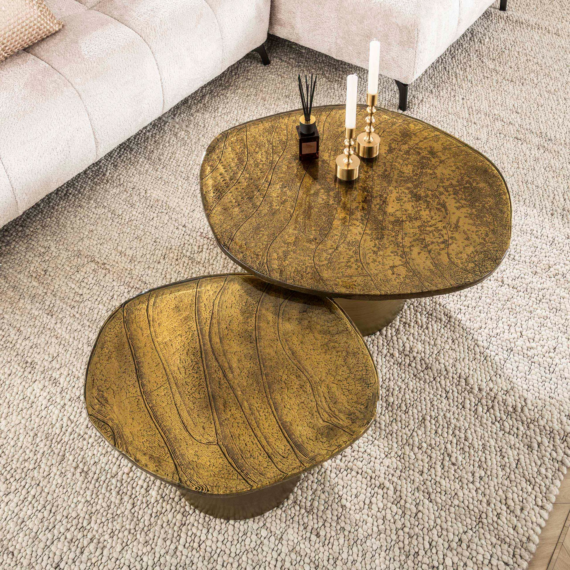 Couchtisch – 80×70×40 cm – Antikkupfer | Modell N0180