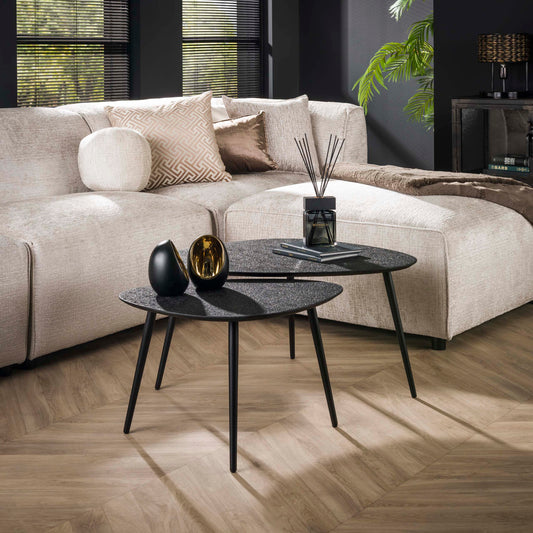Couchtisch – organisch – 80×59×41 cm – Grau | Modell N0183