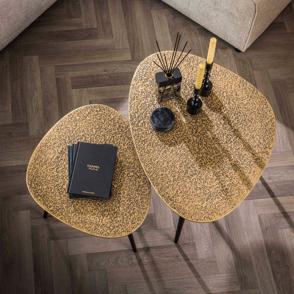 Couchtisch – 80×59×43 cm – Antikbronze | Modell N0185