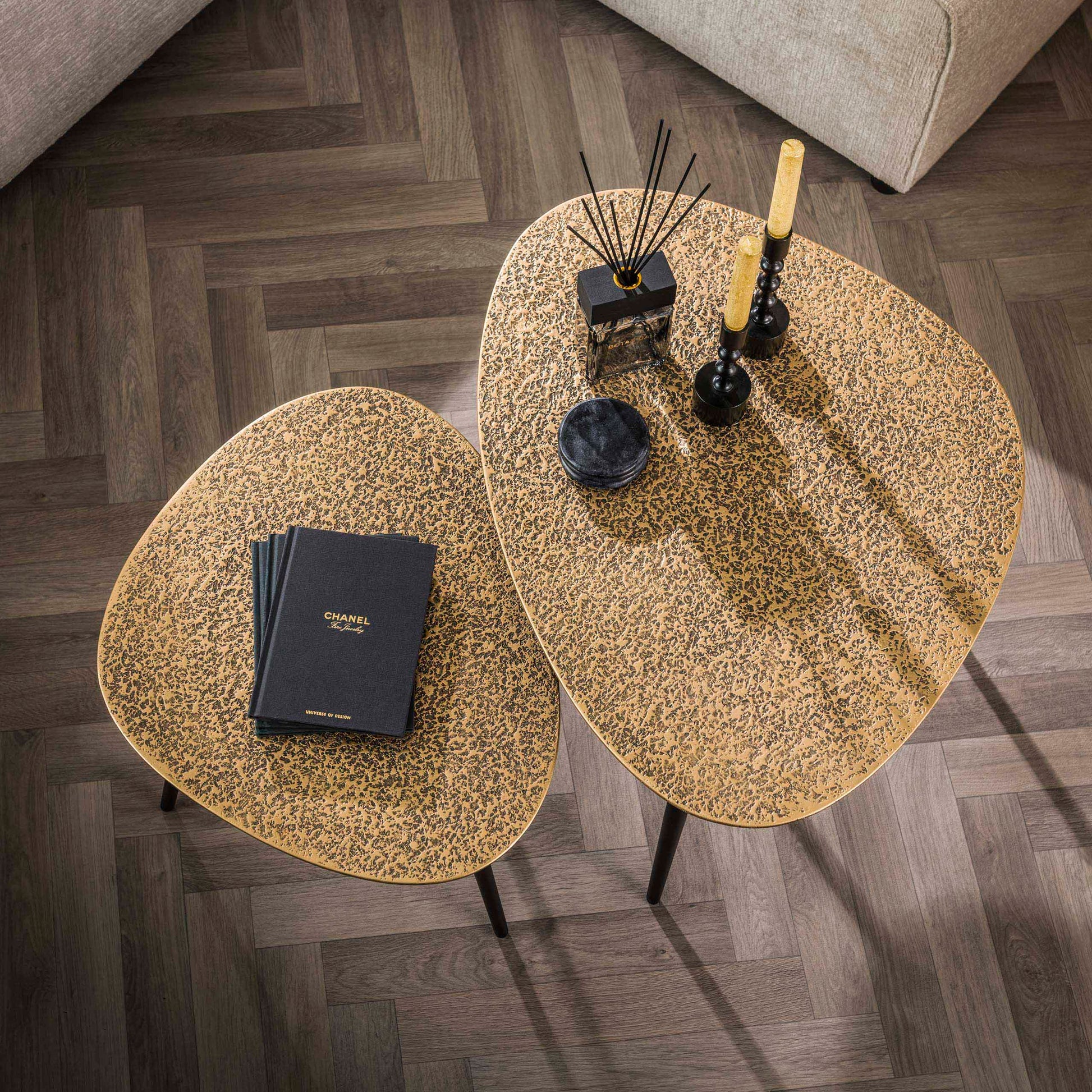 Couchtisch – 80×59×43 cm – Antikbronze | Modell N0185