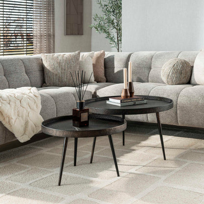 Couchtisch – rund – 76×76×40 cm – Grau | Modell N0186