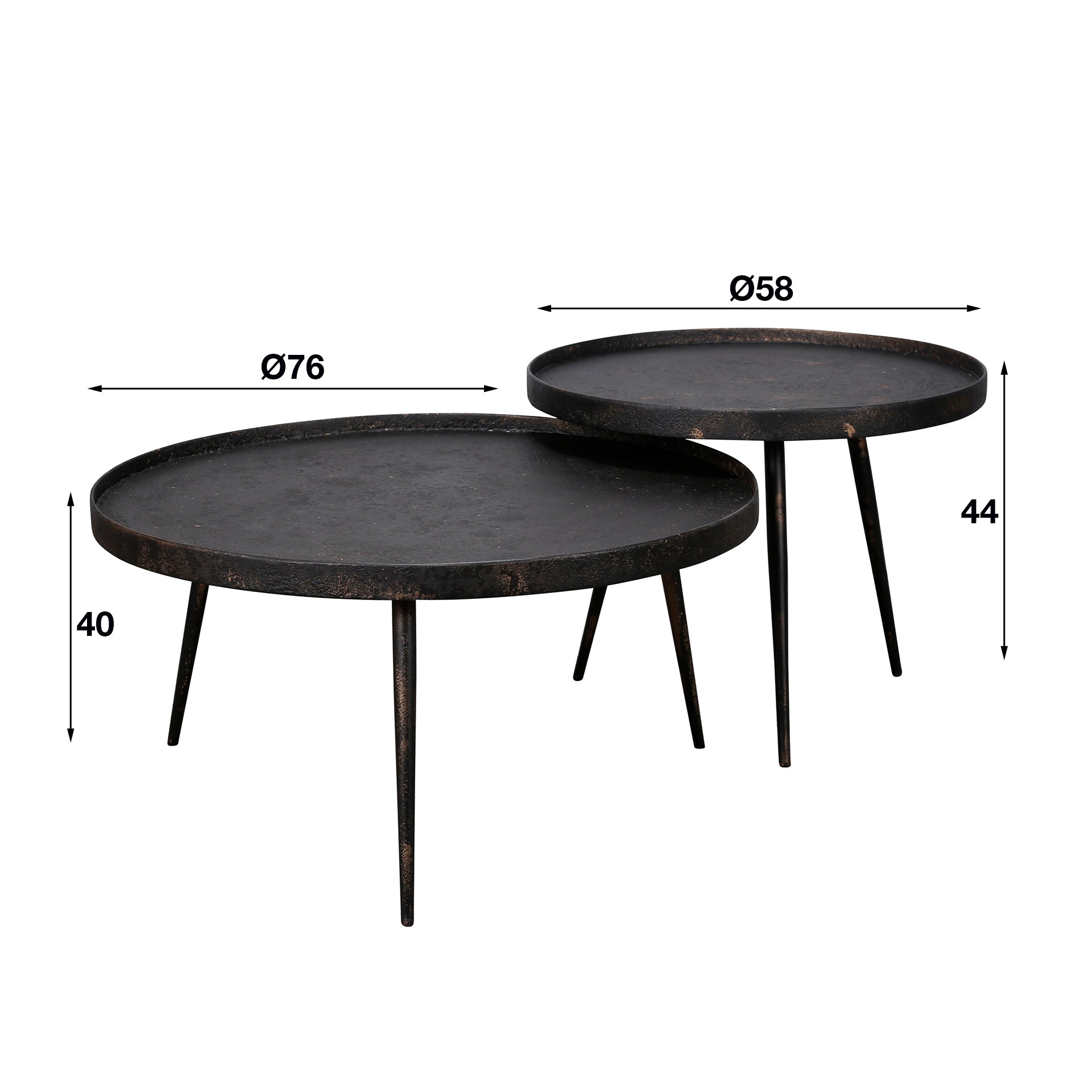 Couchtisch – rund – 76×76×40 cm – Grau | Modell N0186
