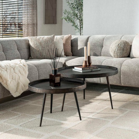 Couchtisch – rund – 76×76×40 cm – Grau | Modell N0186