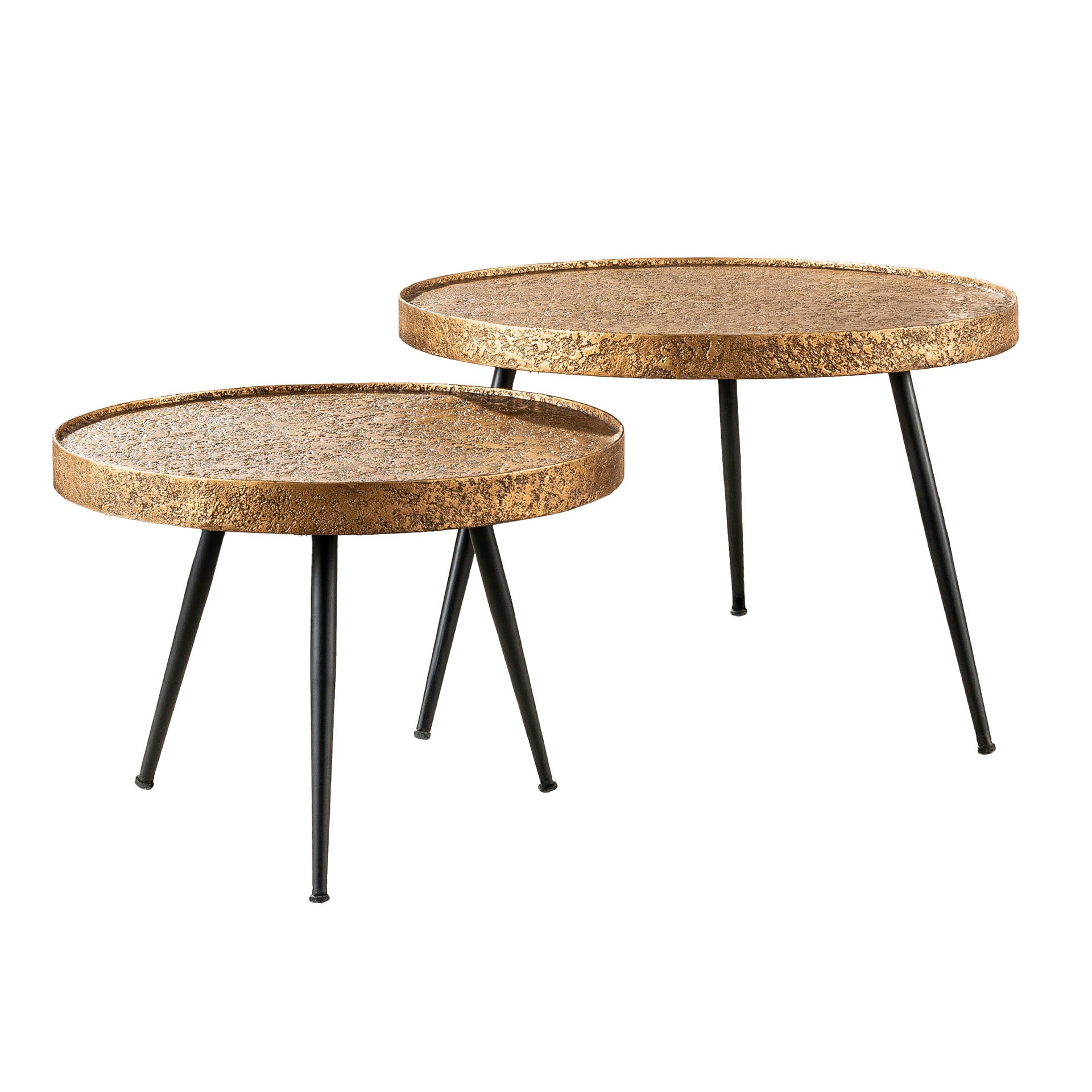 Couchtisch – rund – 74×74×50 cm – Antikbronze | Modell N0187